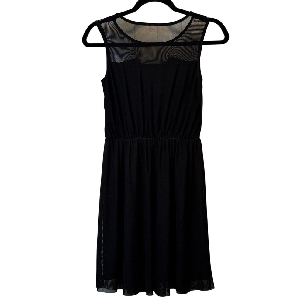 ✨Jack Women's‎ Black Sheer/Tulle Dress Sleeveless Knee Length Elastic Waist Sz 2